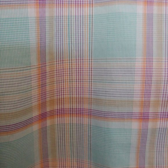 Egara Mens Pink/Mint Green Plaid Flip Contrasting Cuff Button Shirt 3XLT NWT - Picture 8 of 10